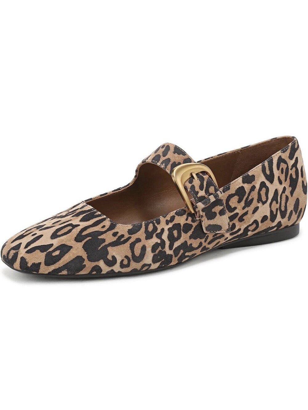 Naturalizer Cosmic Mary Jane Ballet Flat Dark Brown Leopard Suede Size 8.5 Wide